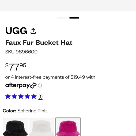 Ugg faux fur bucket hat new without tags